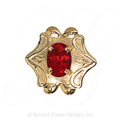 GS499 G - 14 Karat Gold Garnet Slide 